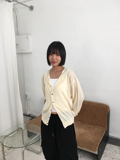 清涼夏季 高檔休閒 薄款開襟 短版 長袖 - 4C8