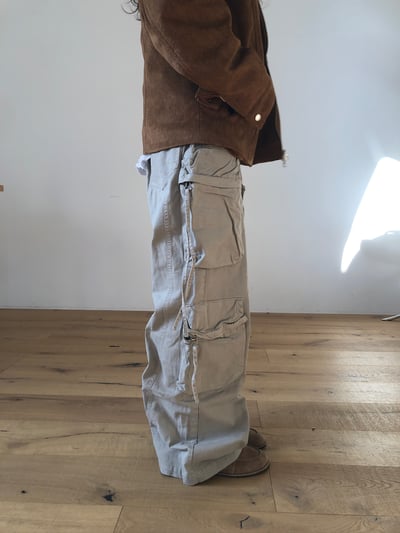 韓系街頭 立體工裝 多重大口袋 寬褲 - 3C14