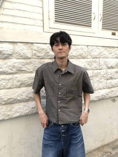 夏季王者 格紋短版 雙口袋 人生襯衫 短袖 - 3C6