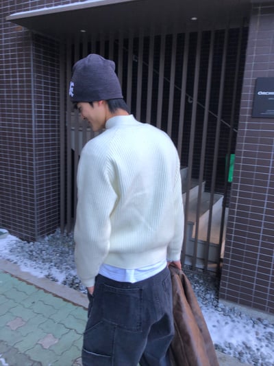 半高領 側邊拉鍊 修身短版 高檔毛衣 - 4C5