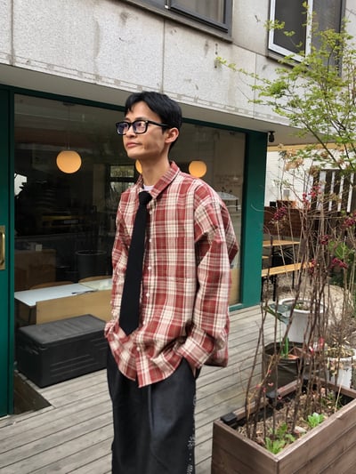 名古屋 懷舊日式街頭 格紋 襯衫 - 2C17