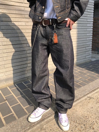 歐美 高街經典 修身直筒 牛仔褲 (set - up) - 1C11