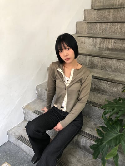 韓系休閒 涼爽透氣 小罩衫 針織衫 - 5C4