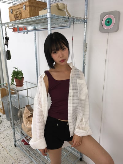 街頭慵懶風 透視薄款 涼感 格紋 長袖襯衫 - 4C15