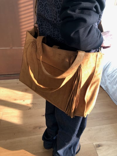 羅馬文藝復興 高檔麂皮 大容量 肩背 托特包 - 2C14