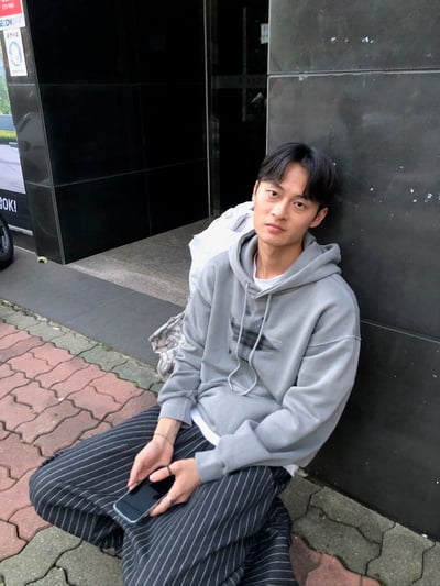 不規則星形 高質感刺繡 水洗帽T 長袖 - 3C15