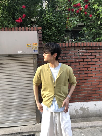 清涼夏季 高檔休閒 薄款開襟 短版 長袖 - 4C16