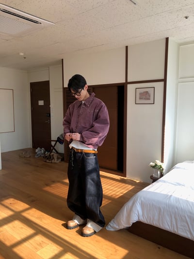 (6oz)倫敦時尚 復古水洗 卯釘 短版 羽絨外套 - 2C7