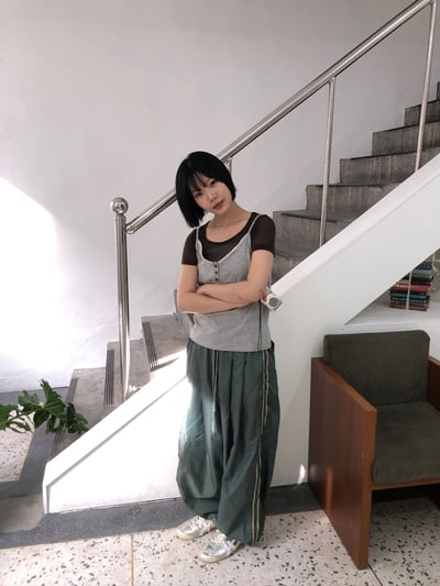 微反光 印第安條紋 涼感 尼龍寬褲 - 3C7