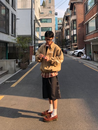 Rock & Roll 街頭噴漆 懷舊工業風  工裝夾克 - 3C10