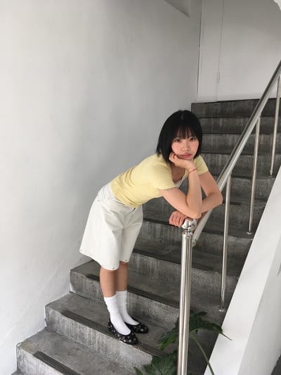 深V領 純慾天花板 夏季修身 豎紋短袖 - 5C8