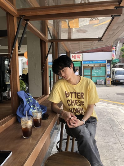 韓系潮流 多巴安夏季配色 印刷 短版 短袖 上衣 - 5C9