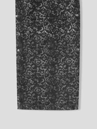 首爾街頭 豹紋 石頭灰 卯釘寬褲 - 1C22