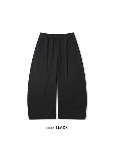 潮流版型霸主 彎刀曲線 休閒 刷毛寬褲 (set-up) - 2C20