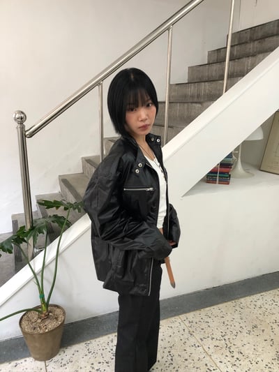 夏天街頭 輕薄 類尼龍 反光 機車夾克 - 3C9