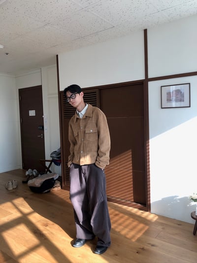 歐美經典款 美拉德 麂皮 微短版 皮夾克 - 4C17