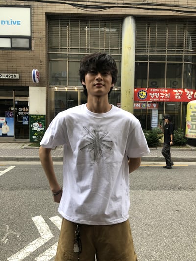中央復古 放射條紋 刺繡 短版上衣 - 3C13