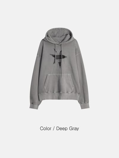 不規則星形 高質感刺繡 水洗帽T 長袖 - 3C17