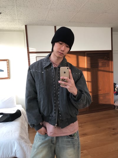 (6oz)倫敦時尚 復古水洗 卯釘 短版 羽絨外套 - 2C2