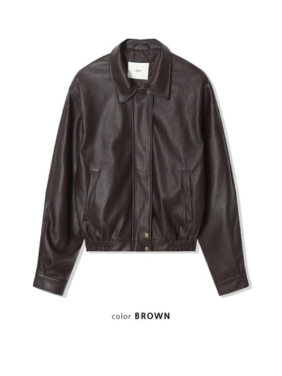 (咖色,黑色現貨) Hard Rock 絨毛刺繡 皮革外套 - 2C18