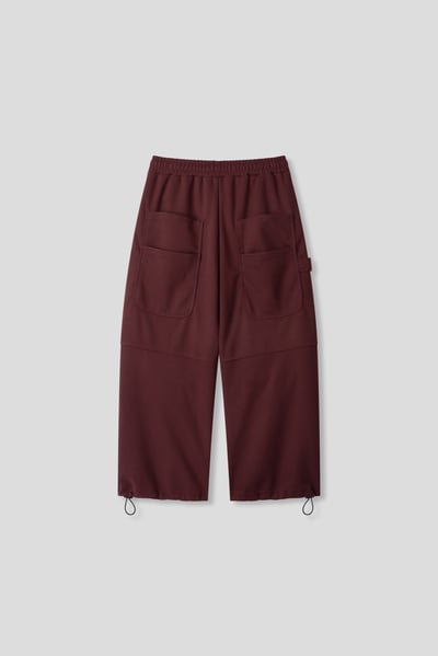 層疊口袋 降落傘 空氣棉 寬版棉褲 - 4C23