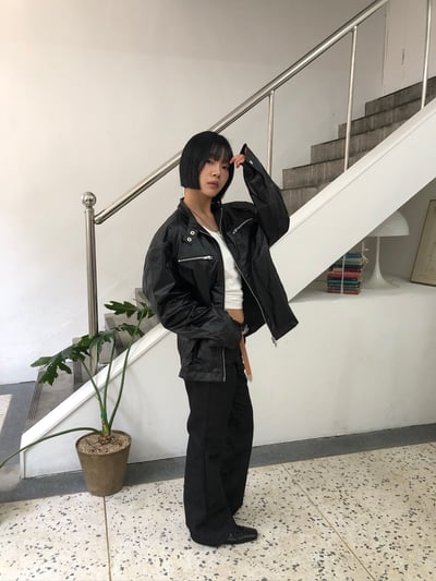 韓女必備 超級修身 細條紋 微喇叭原牛褲 - 3C17
