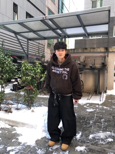 日系街頭 假鈕扣 原牛 寬褲 - 2C15