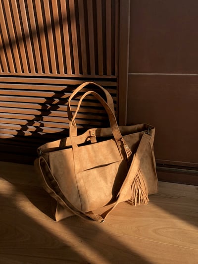 羅馬文藝復興 高檔麂皮 大容量 肩背 托特包 - 2C2