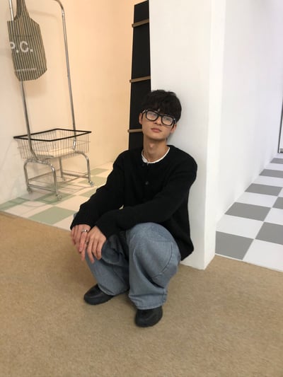 經典百搭 細條紋 修身顯高 牛仔寬褲 - 2C16