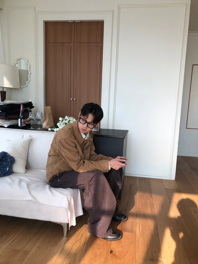 歐美經典款 美拉德 麂皮 微短版 皮夾克 - 4C15