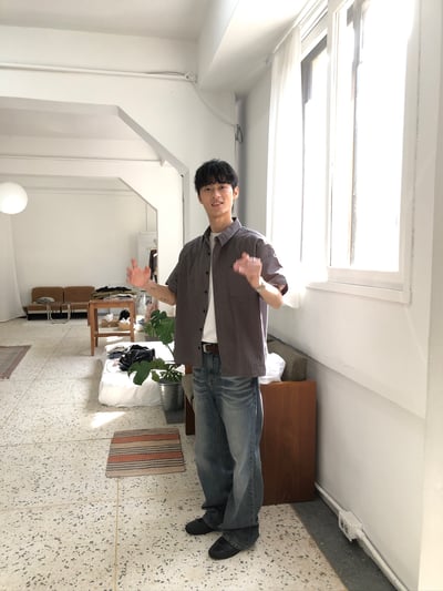 夏日涼感 復古條紋 微短版 短袖襯衫 - 2C19