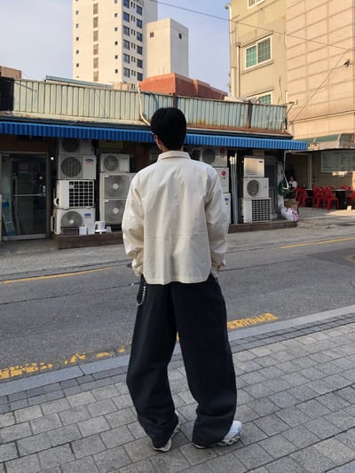 ASH 街頭休閒 特殊曲線 長版 寬褲 - 2C14