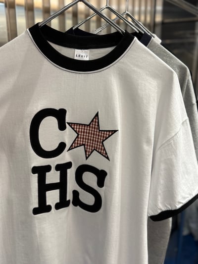CHS 六芒星 刺繡 配色 微短版 短袖 - 3C24
