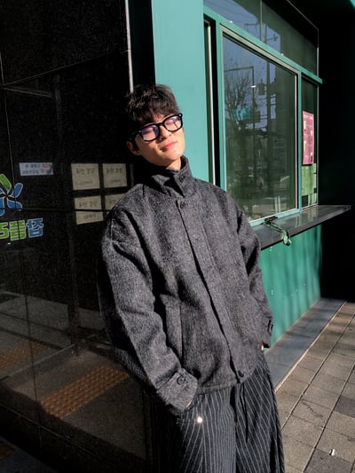 高檔系列 馬海毛 短版 立領 大衣 - 2C4