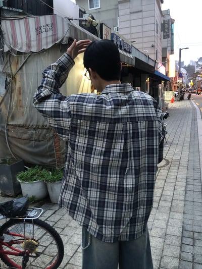 名古屋 懷舊日式街頭 格紋 襯衫 - 2C20