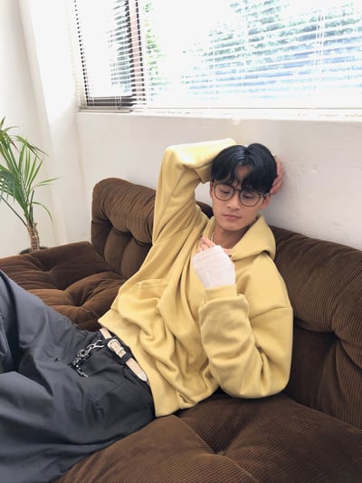 高質感 休閒風 細條紋 層疊穿搭 指套 長袖 - 4C16