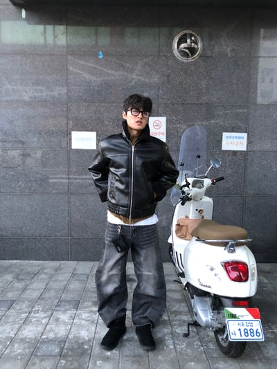 韓系休閒 漸層水洗 寬版 牛仔褲 - 3C8