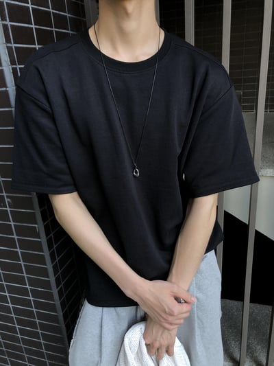 肩膀雙縫線 袖口假兩件 人生短袖 - 3C8