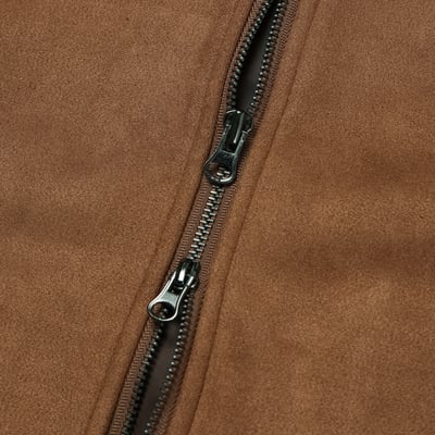 簡約幹練 絨面革 名牌質感 短版 神衣 夾克 - 2C23