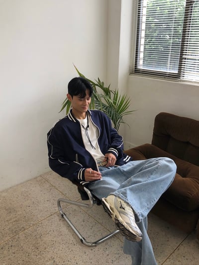 高級街頭 鬆弛神衣 邊線 棒球外套 - 2C15