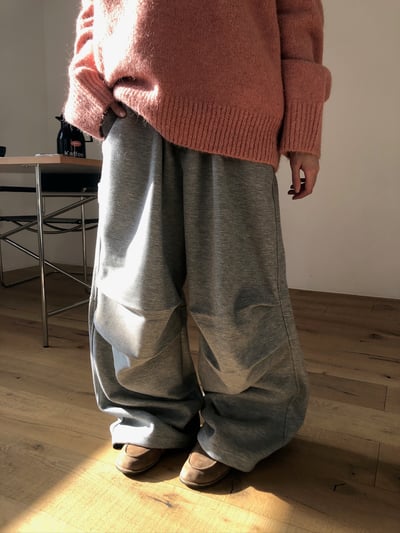 層疊口袋 降落傘 空氣棉 寬版棉褲 - 4C5