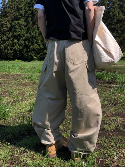 濟州仔 重磅 立體剪裁 工裝寬褲 - 2C8