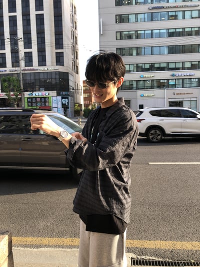 街頭慵懶風 透視薄款 涼感 格紋 長袖襯衫 - 4C18