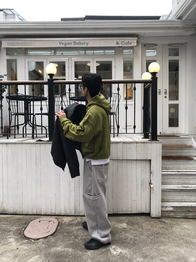 街頭休閒 極簡俐落 百搭 刷毛 寬版 工裝棉褲 - 2C8