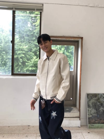 素雅幹練 亮感 皮革 短版 夾克 - 2C14