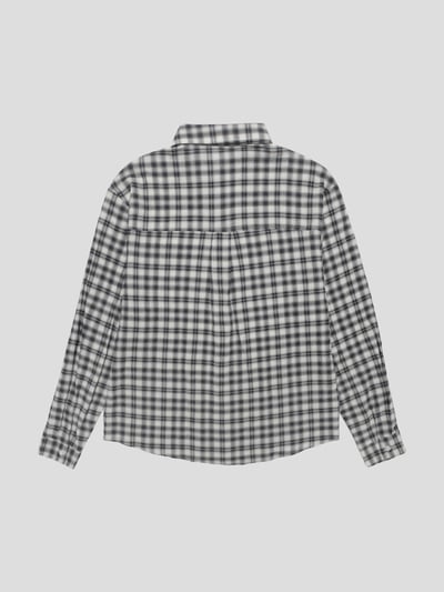 街頭復古感 格紋 涼爽亞麻 短版襯衫 - 2C19