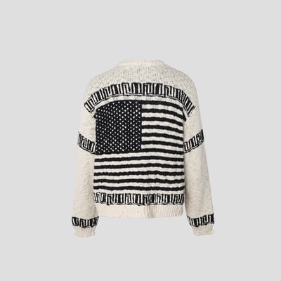 (黑色現貨)USA Star 厚針織 開襟外套 - 2C25