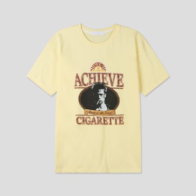 Achieve 美式街頭印刷 修身 微短版 短袖 上衣 - 3C12