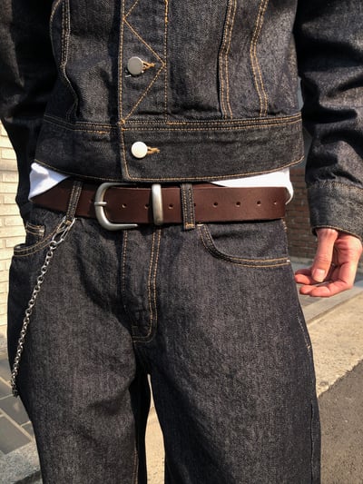 美式休閒 簡約 天然牛皮 皮帶 - 2C12