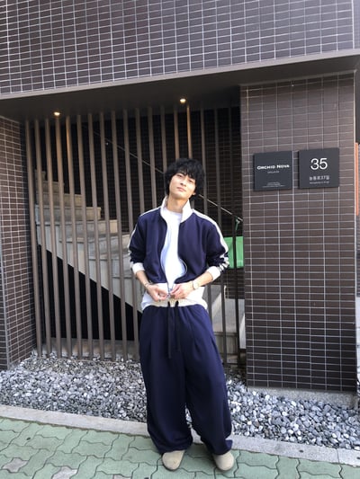 印地安格紋 文藝感 運動配色套裝 寬版 長褲 - 3C19
